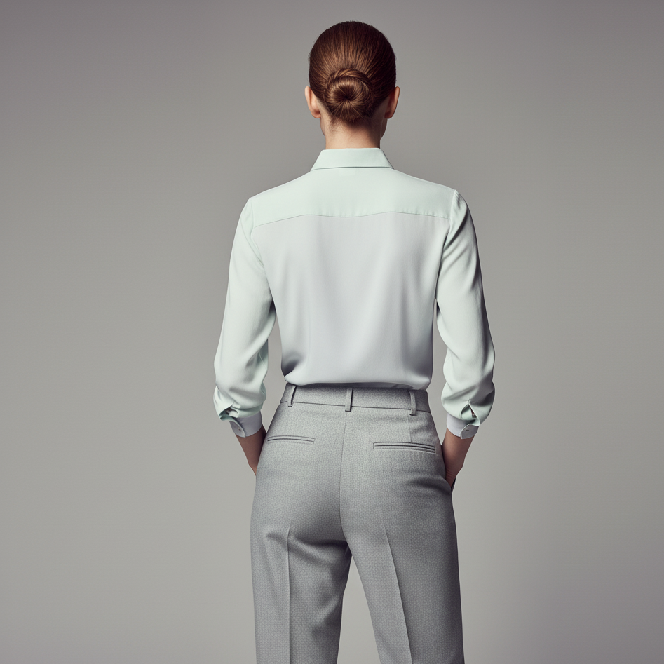 Jasnoszare Spodnie Garniturowe & Pastelowa Koszula