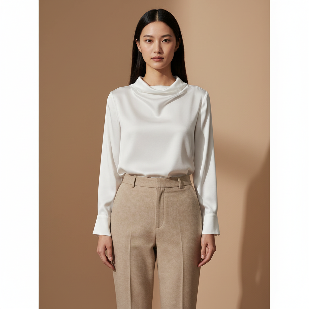 Elegancka Satynowa Bluzka Damska | Idealna do Biura