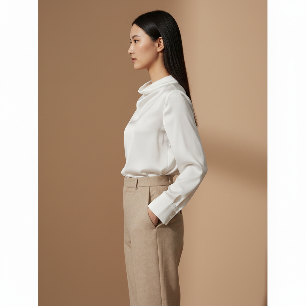 Elegancka Satynowa Bluzka Damska | Idealna do Biura