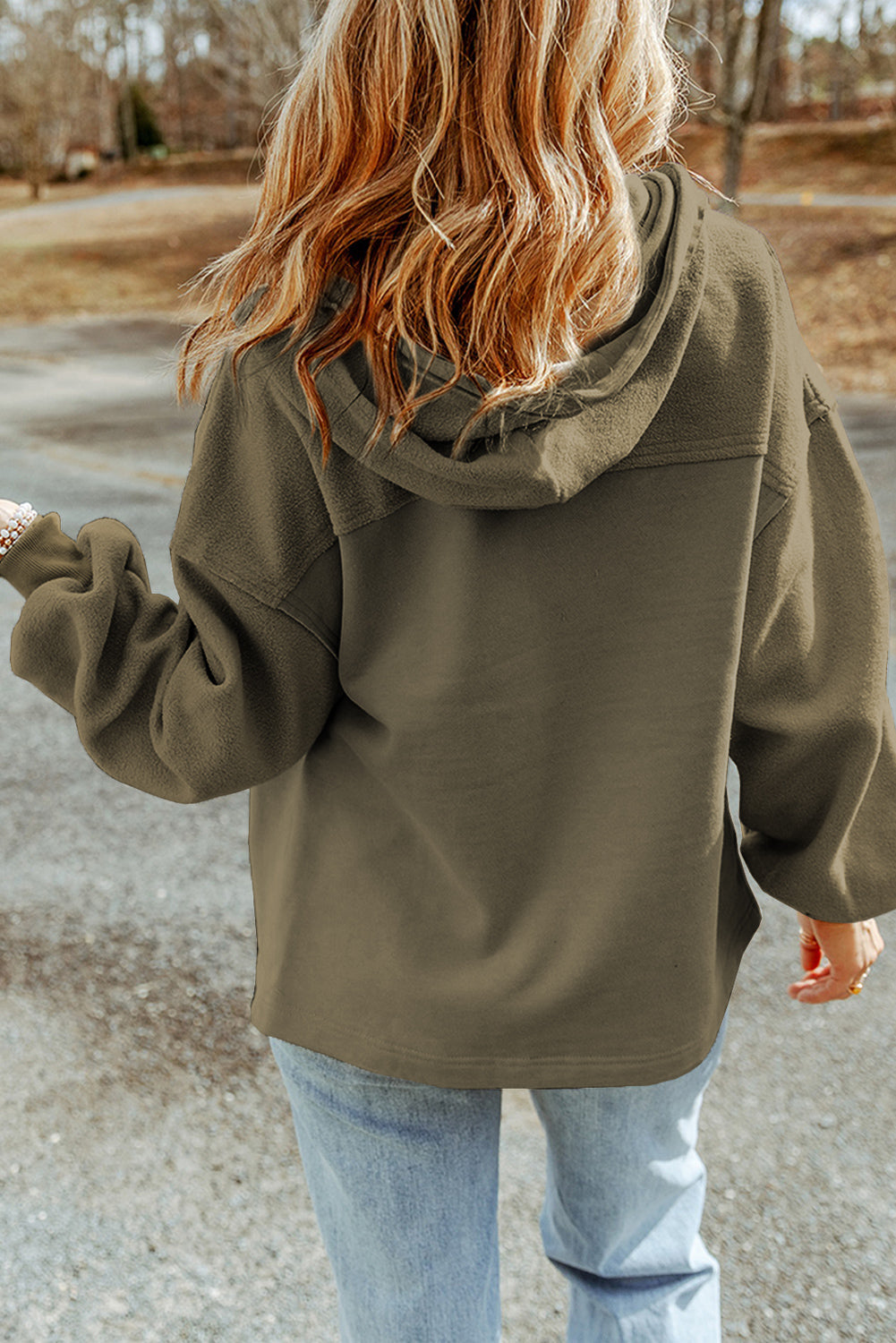 Eirlys | Women's hooded jacket – in "Jungle Green", with zip fastening