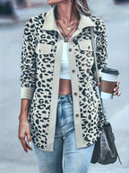 Keely | Women's Leopard Print Shirt - Casual Long Sleeve Button Down Jacket