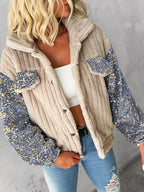 Blaire | Damska kurtka z cekinami w stylu patchworku – swobodna kurtka