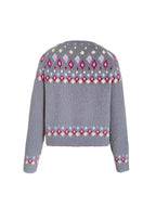 Noella | Damski kardigan w stylu Fair Isle – miękki sweter z długim rękawem