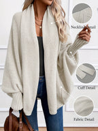 Zadie | Women’s Mid-Length Cardigan – Loose Fit Shawl Collar Jacket