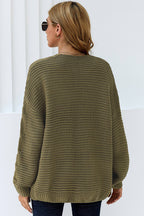 Virelia | Damski sweter z grubej dzianiny – oversizowy sweter z otwartym przodem