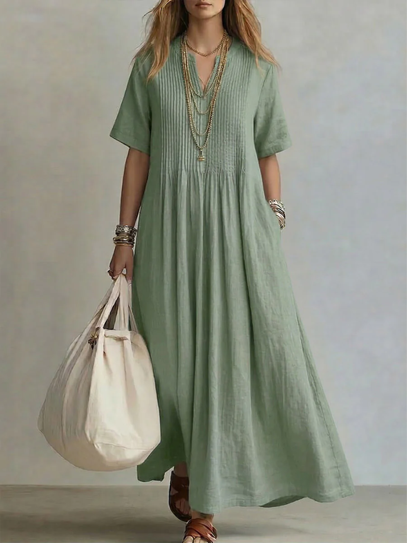 Faustyna | Elegant pleated women's dress
