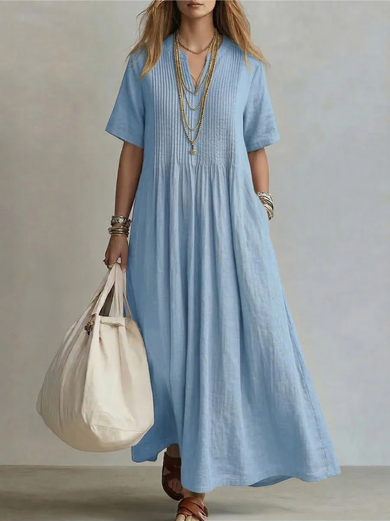 Faustyna | Elegant pleated women's dress
