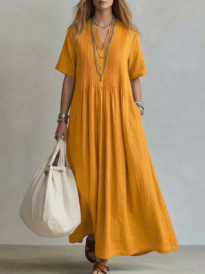 Faustyna | Elegant pleated women's dress