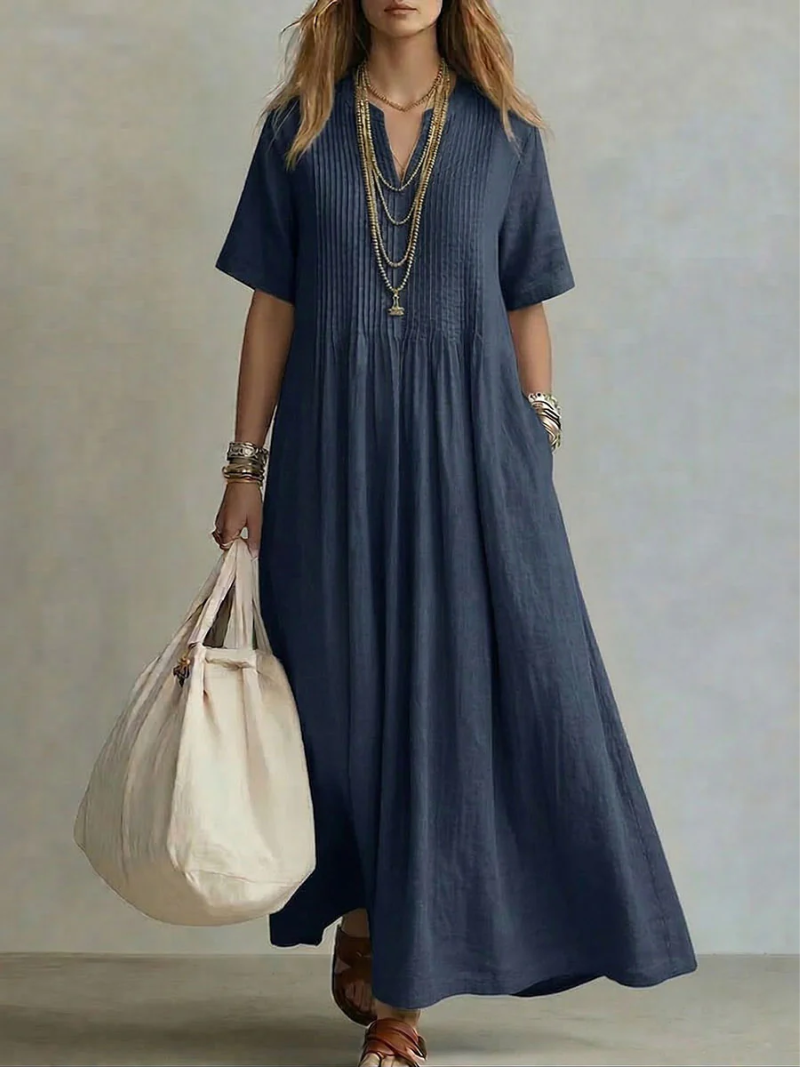 Faustyna | Elegant pleated women's dress