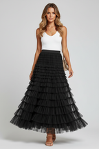 Elegant pleated midi skirt for women – timeless, elegant design