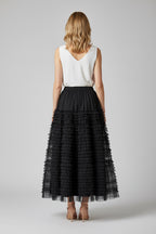 Elegant pleated midi skirt for women – timeless, elegant design