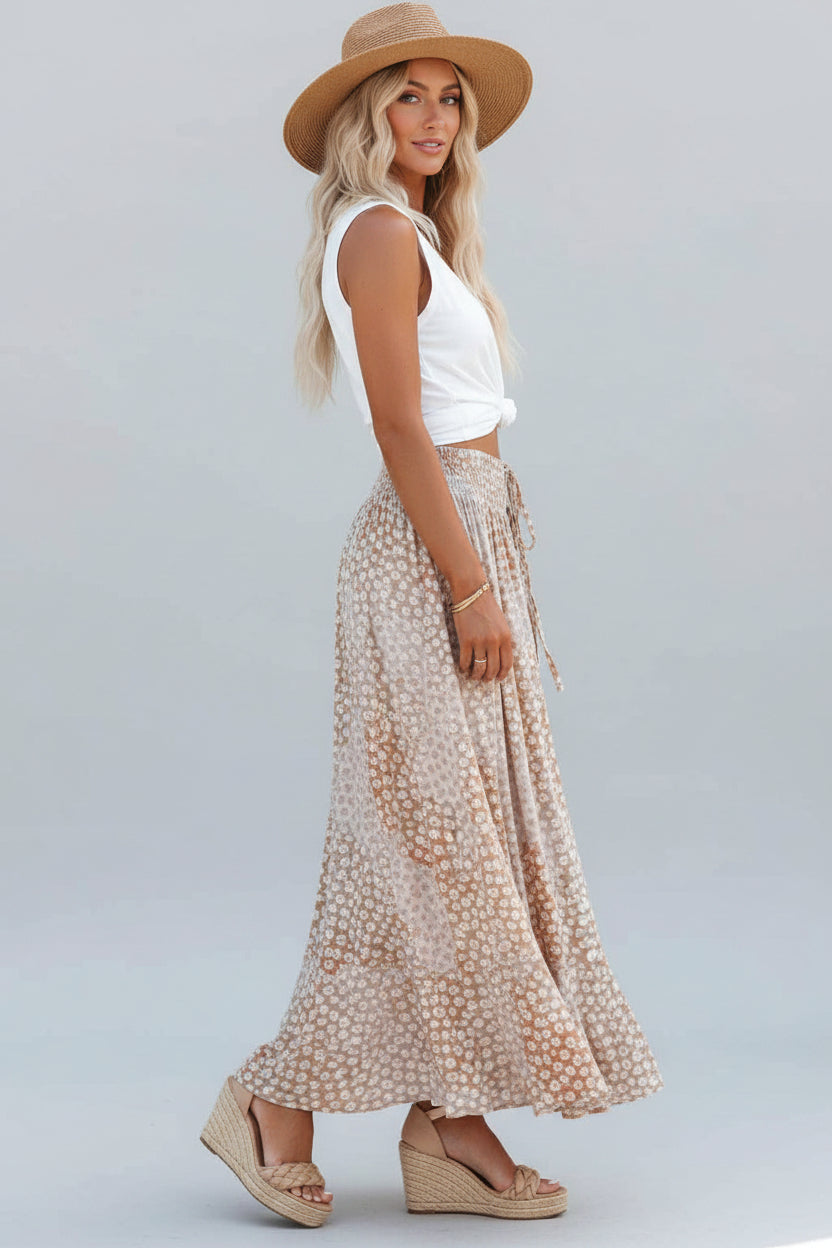 Spódnica damska Free-Spirit Boho Maxi – zwiewny fason z guzikami z przodu