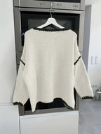 Lirielle | Damski sweter w kwiaty – elegancki sweter zakładany przez głowę
