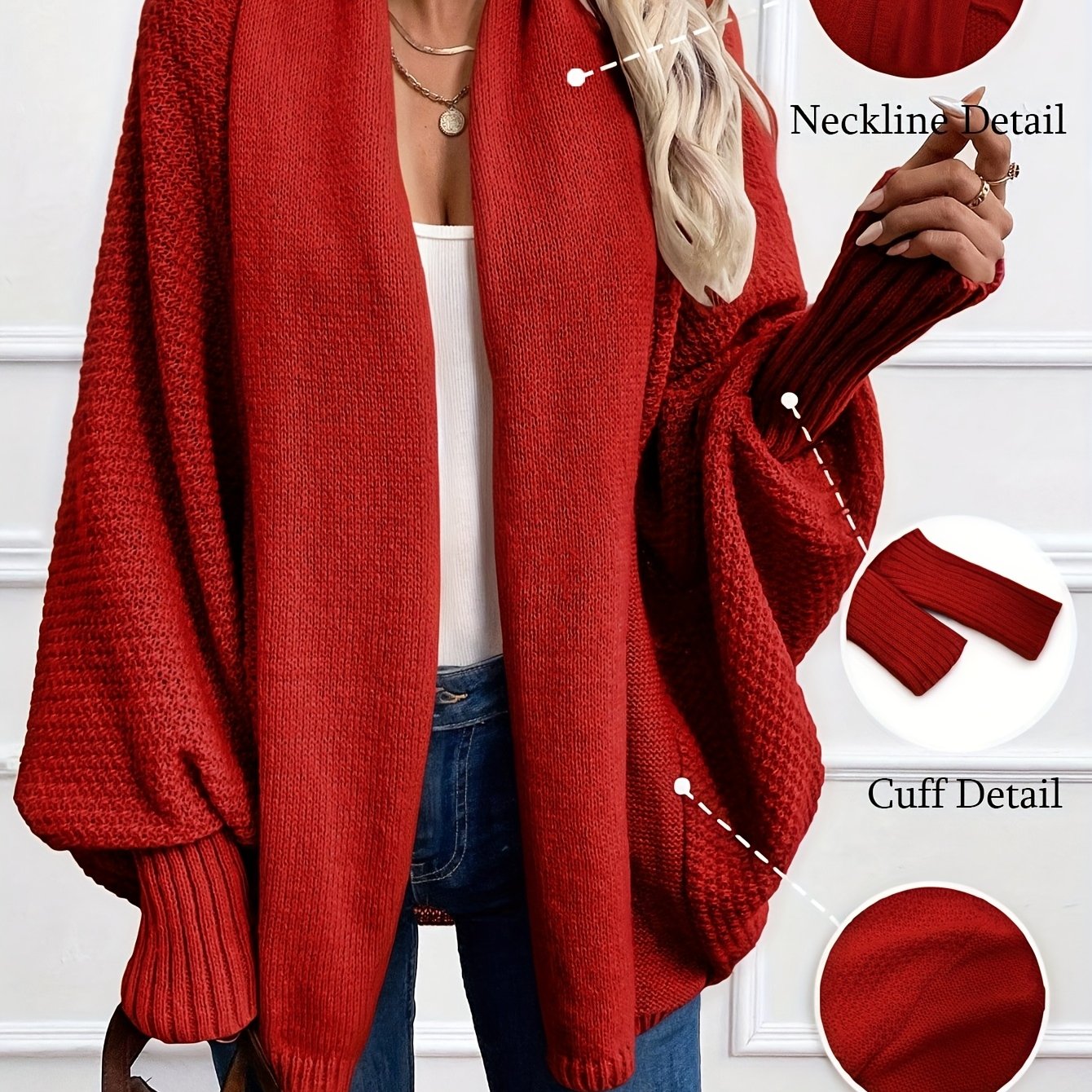 Zadie | Women’s Mid-Length Cardigan – Loose Fit Shawl Collar Jacket
