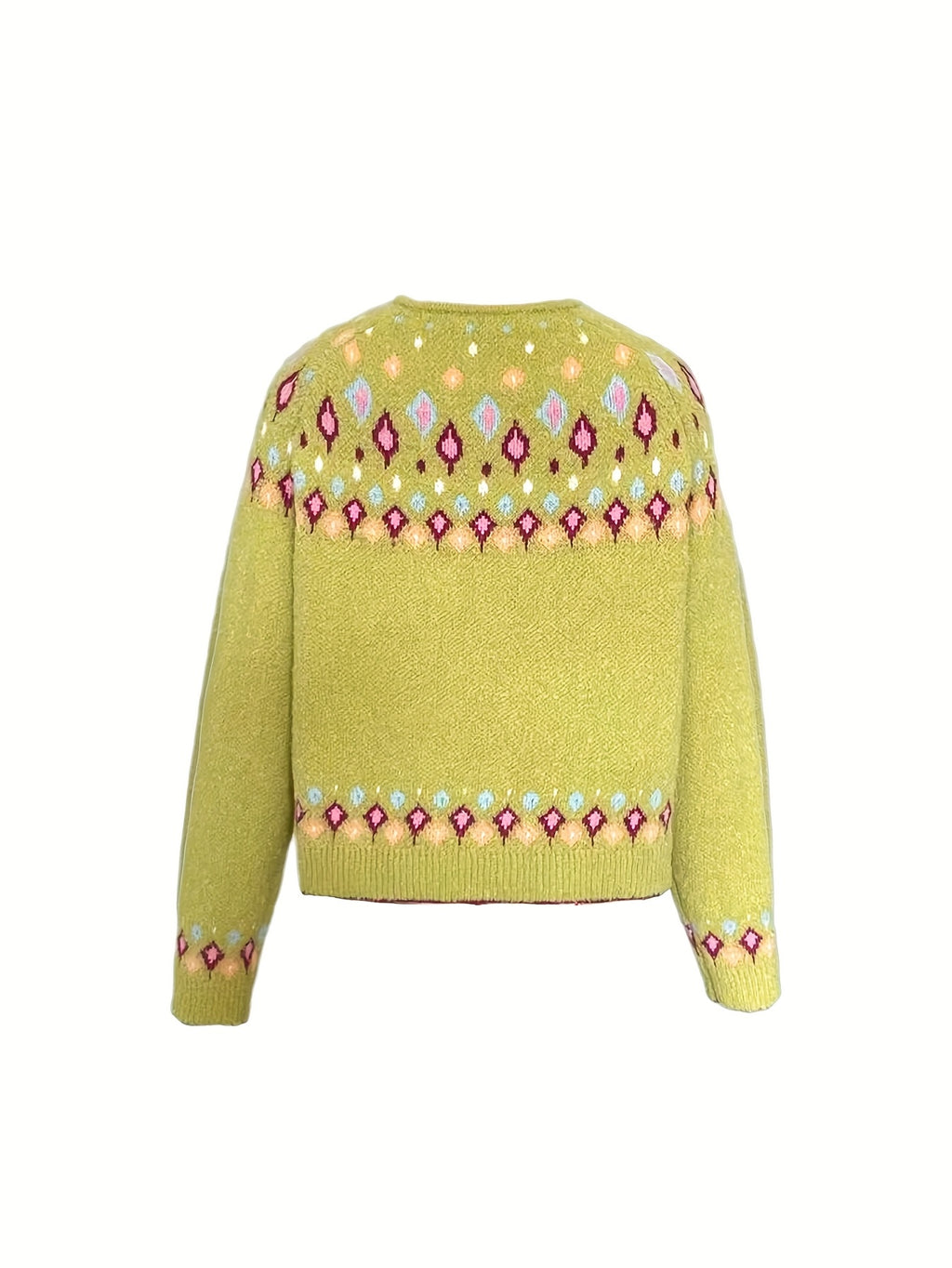 Noella | Damski kardigan w stylu Fair Isle – miękki sweter z długim rękawem
