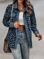 Keely | Women's Leopard Print Shirt - Casual Long Sleeve Button Down Jacket