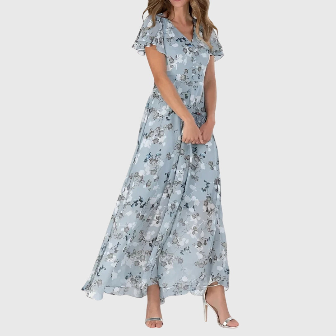 Eleni | Damska sukienka midi o kroju litery A – sukienka bez rękawów o kroju fit & flare