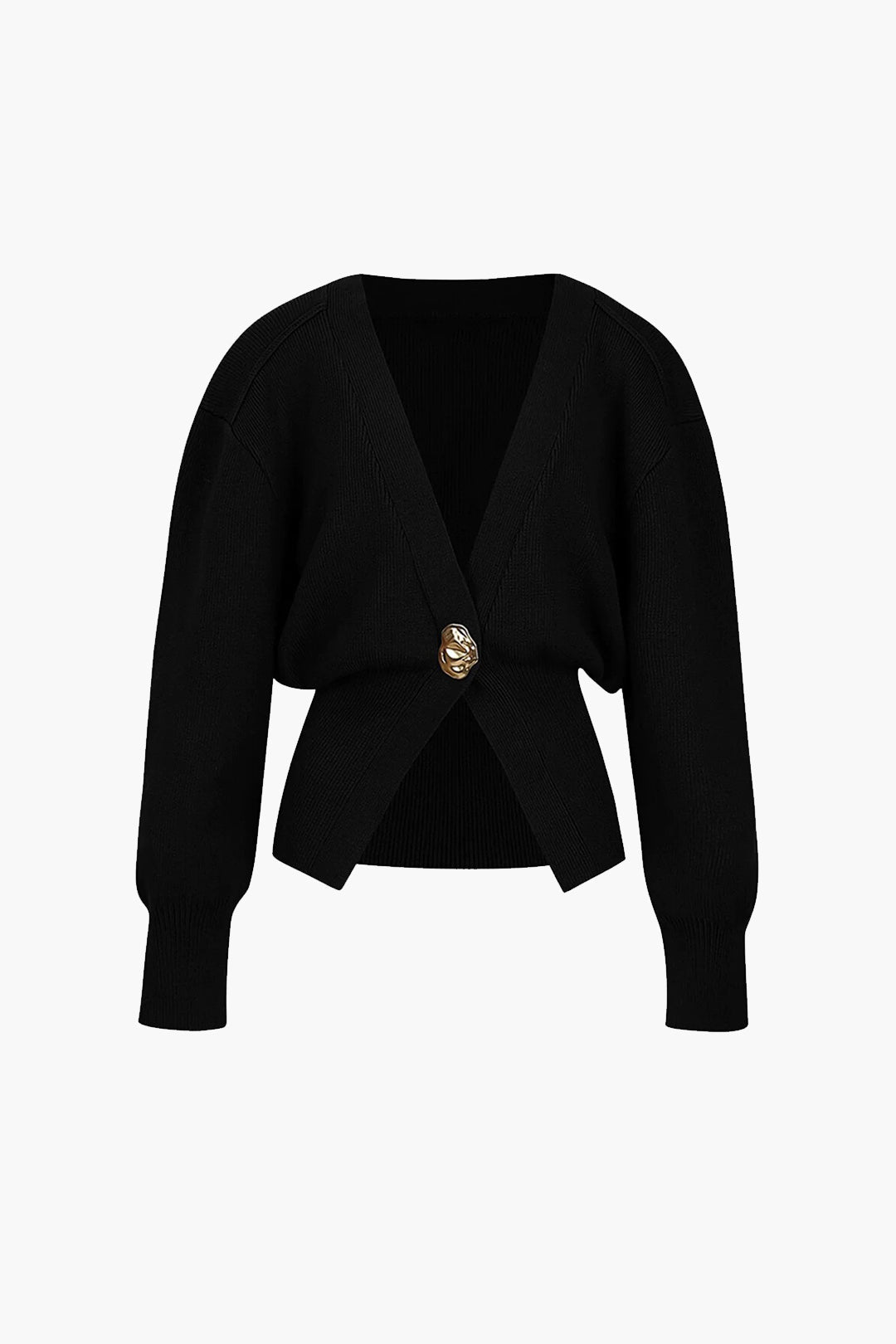 Maristel | Damski elegancki sweter dzianinowy – ozdobne złote guziki