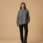 Grauer Wollpullover für Damen