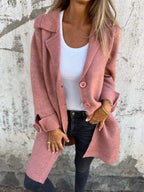 Coraline | Women's Long Coat – Casual Lapel Button-Down Jacket