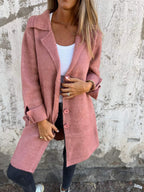 Coraline | Women's Long Coat – Casual Lapel Button-Down Jacket