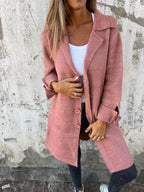 Coraline | Women's Long Coat – Casual Lapel Button-Down Jacket