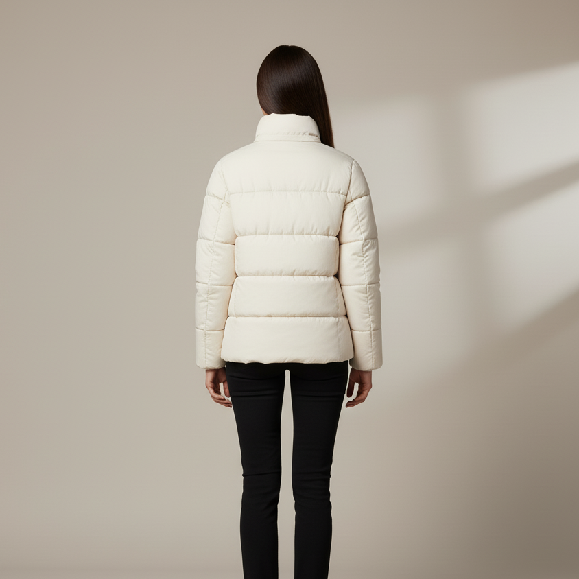 Kurtka Puchowa Damska Puffer z Zamkiem