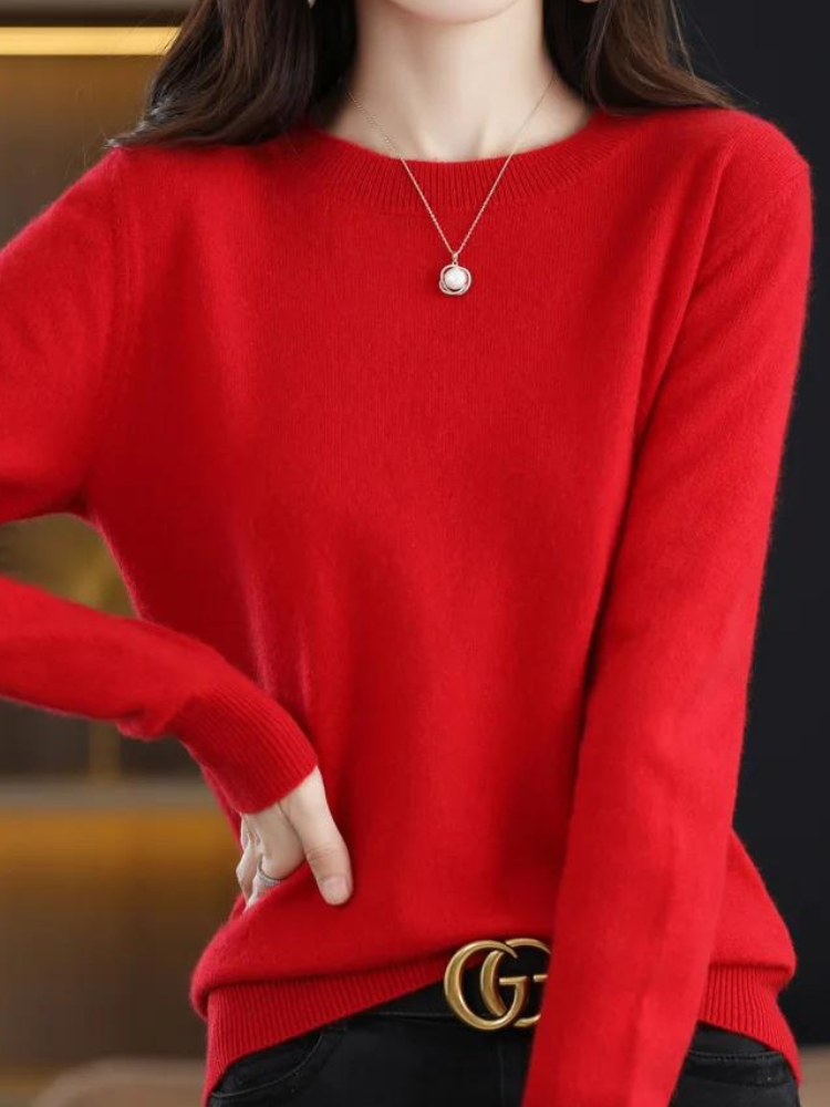 Alisa | Damski sweter z wełny merino – lekki dzianinowy pulower