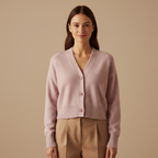 Pastellfarbener kurzer Cardigan in Cropped-Optik