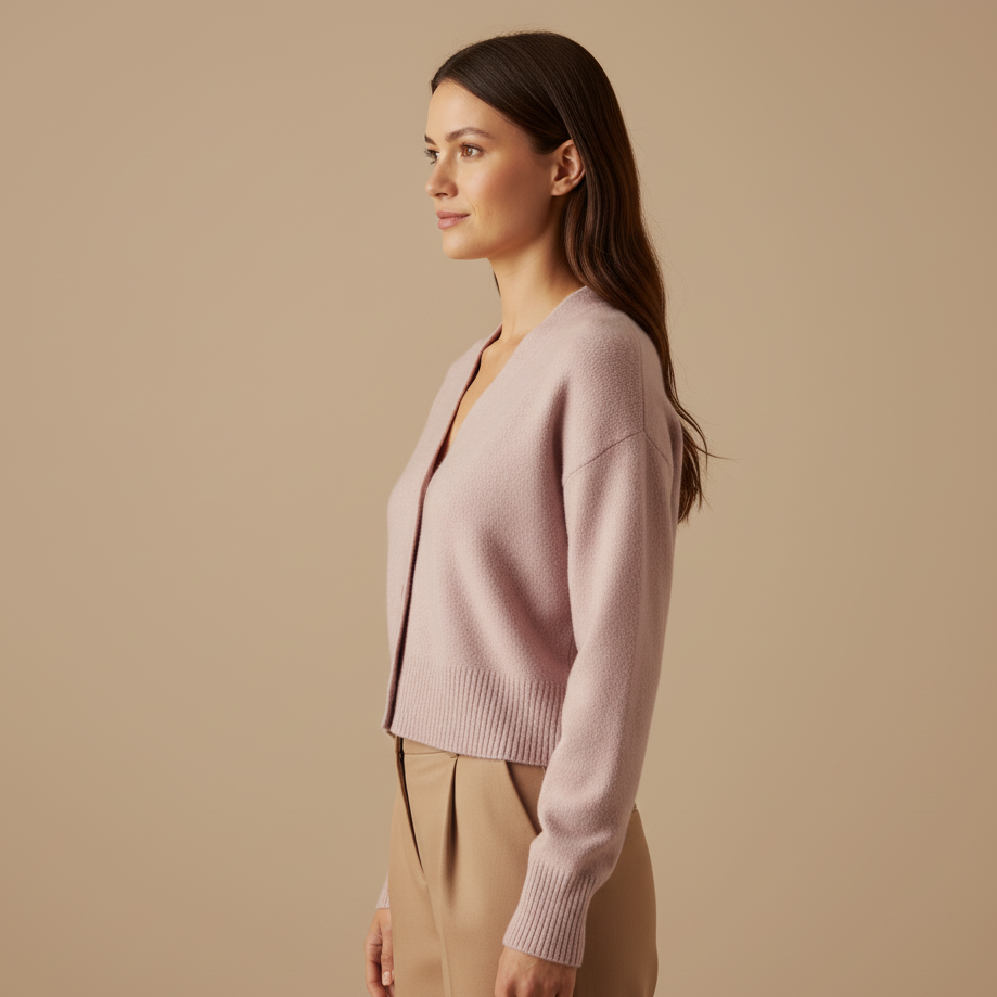 Pastelowy Krótki Kardigan Cropped