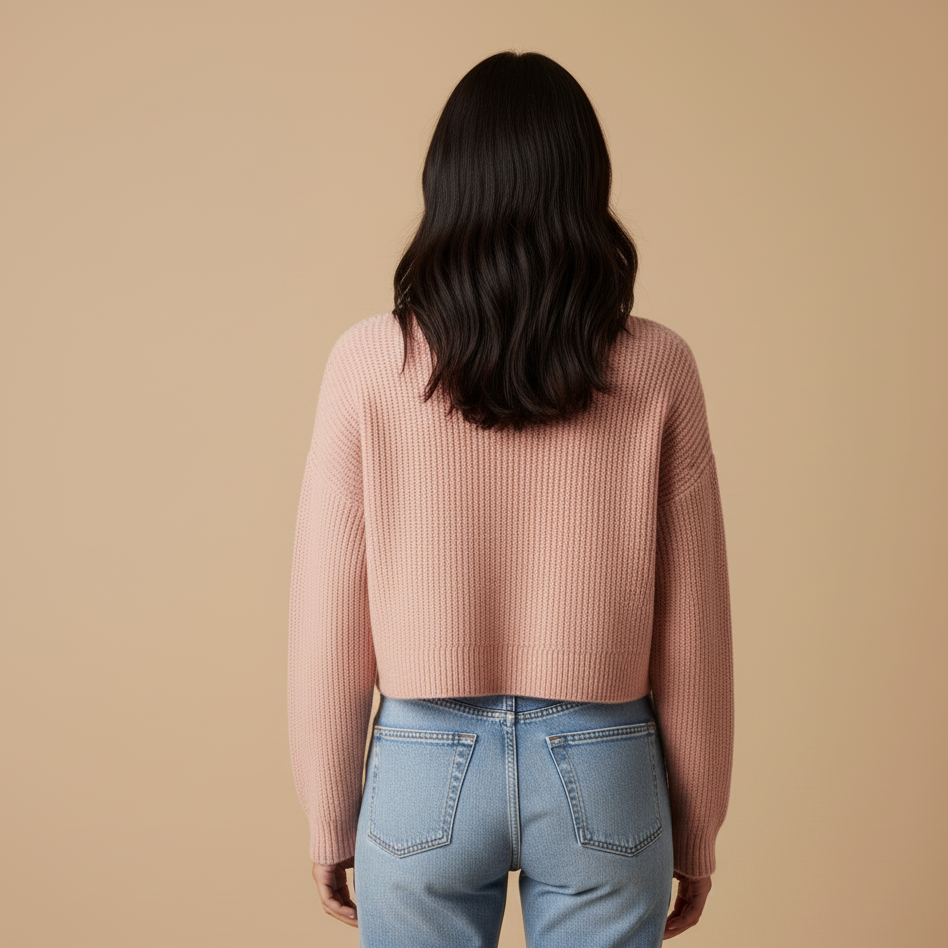 Różowy Krótki Top Cropped Damski | Modny T-shirt