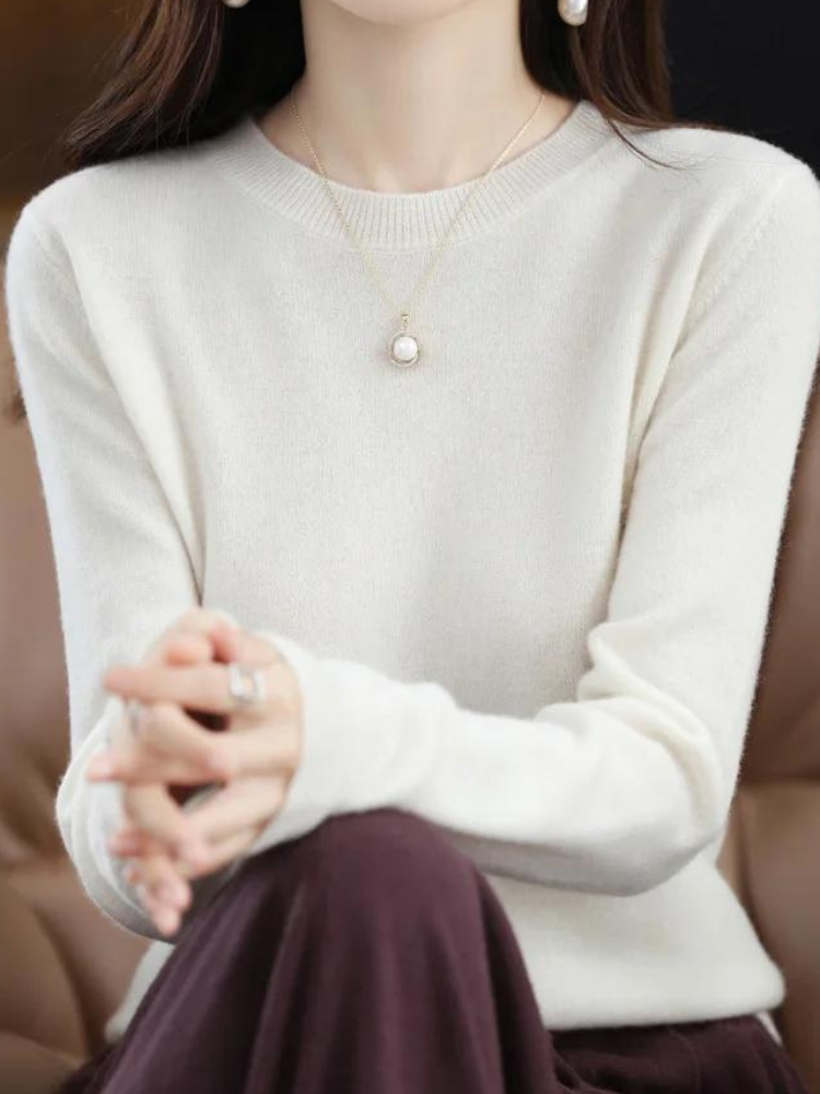 Alisa | Damski sweter z wełny merino – lekki dzianinowy pulower