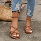 Elegant women's sandals with ankle ties – chic, summery style for comfort