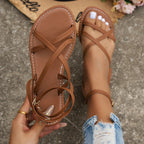Elegant women's sandals with ankle ties – chic, summery style for comfort