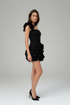 Women's mini dress with a ruffle hem – elegant cocktail dress