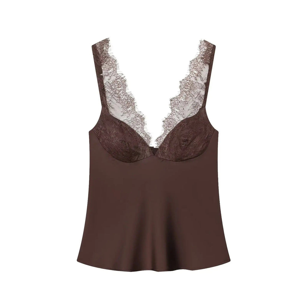 Damski elegancki top z koronką – lekki styl na co dzień