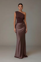 Women's one-shoulder evening gown – elegant maxi dress for formal occasions