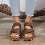Crisscross Platform Sandals for Women - Elegant, Everyday, and Comfortable Sliders
