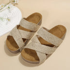 Crisscross Platform Sandals for Women - Elegant, Everyday, and Comfortable Sliders
