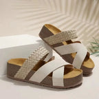 Crisscross Platform Sandals for Women - Elegant, Everyday, and Comfortable Sliders